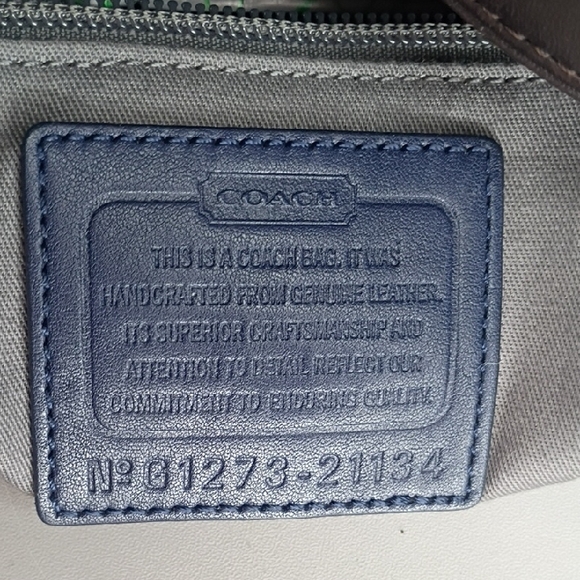 Coach Molly Purse Two-Tone Leather Satchel Bag — Navy Blue & Hot Pink 21134 - Picture 2 of 16